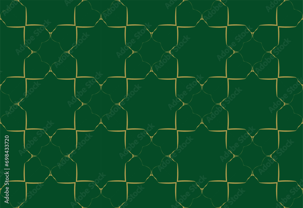 Fototapeta premium Seamless pattern with symmetric geometric ornament. Ornamental mosaic texture. Kaleidoscope abstract background abstract golden classic pattern.