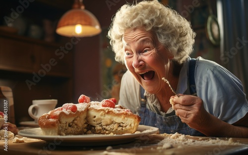 Baking Bliss Senior Lady Delights in Homemade Pie