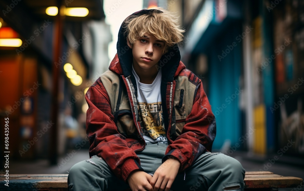Street Swagger Young Boy Rocks Edgy Urban Street Style