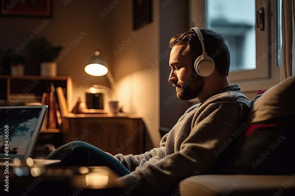 Caucasian man rest home evening Caucasian man rest home evening