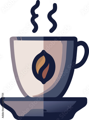 hot coffee  icon colored outline
