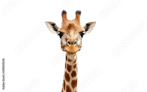 Giraffe Portrait On Transparent Background