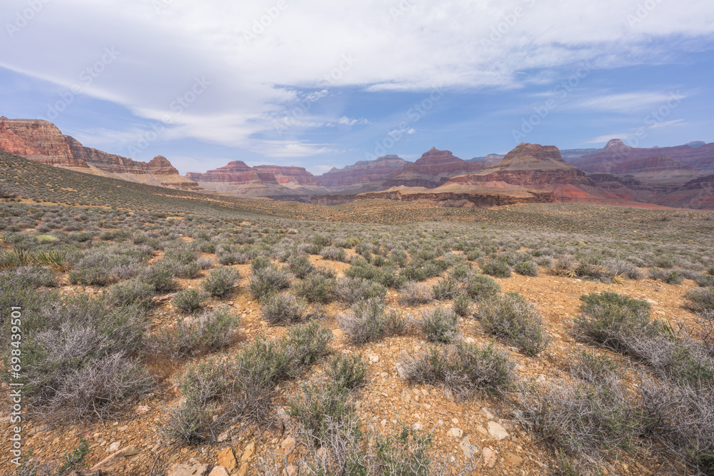 hiking the tonto trail in the grand canyon national park, arizona, usa