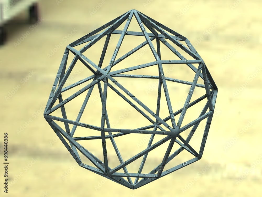 Wireframe Shape Disdyakis Dodecahedron 3D print model Wireframe Shape Disdyakis Dodecahedron 3D print model