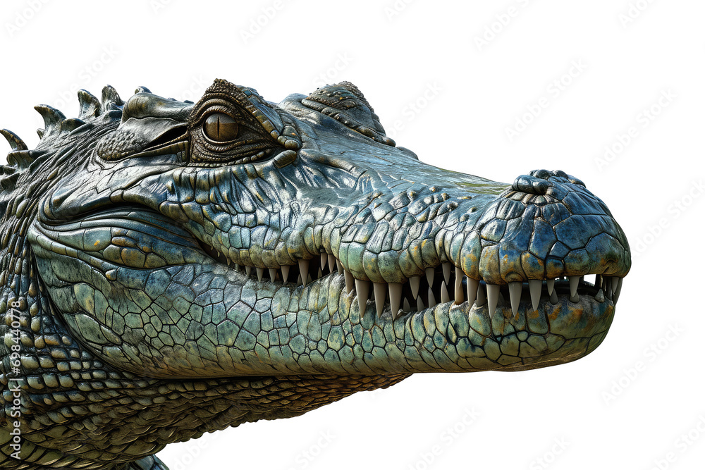 Fototapeta premium crocodile looking isolated in white