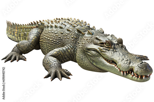 crocodile looking isolated in white