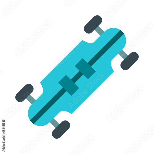 Longboard Vector Flat Icon Design