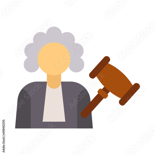 Judge Giving Order Vector Flat Icon Design