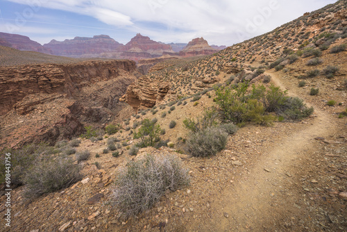Obraz na płótnie hiking the tonto trail in the grand canyon national park, arizona, usa w salonie