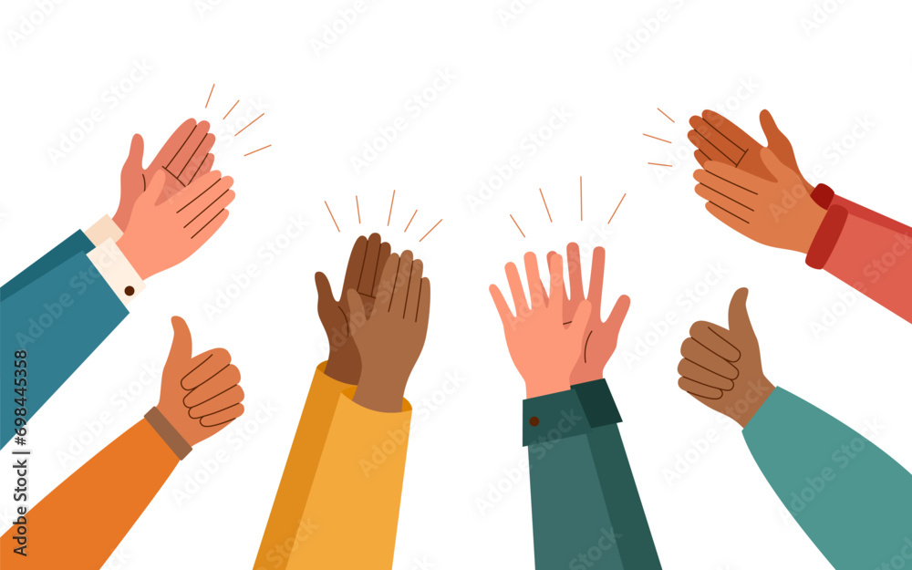 Obraz premium Applauding hands isolated on a white background.
