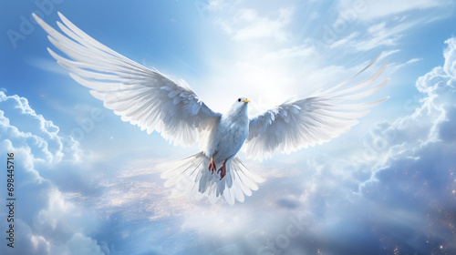 White dove in the sky