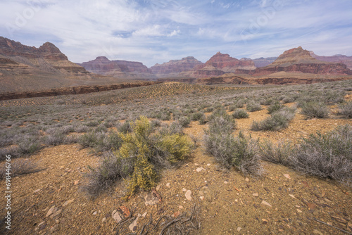 hiking the tonto trail in the grand canyon national park, arizona, usa