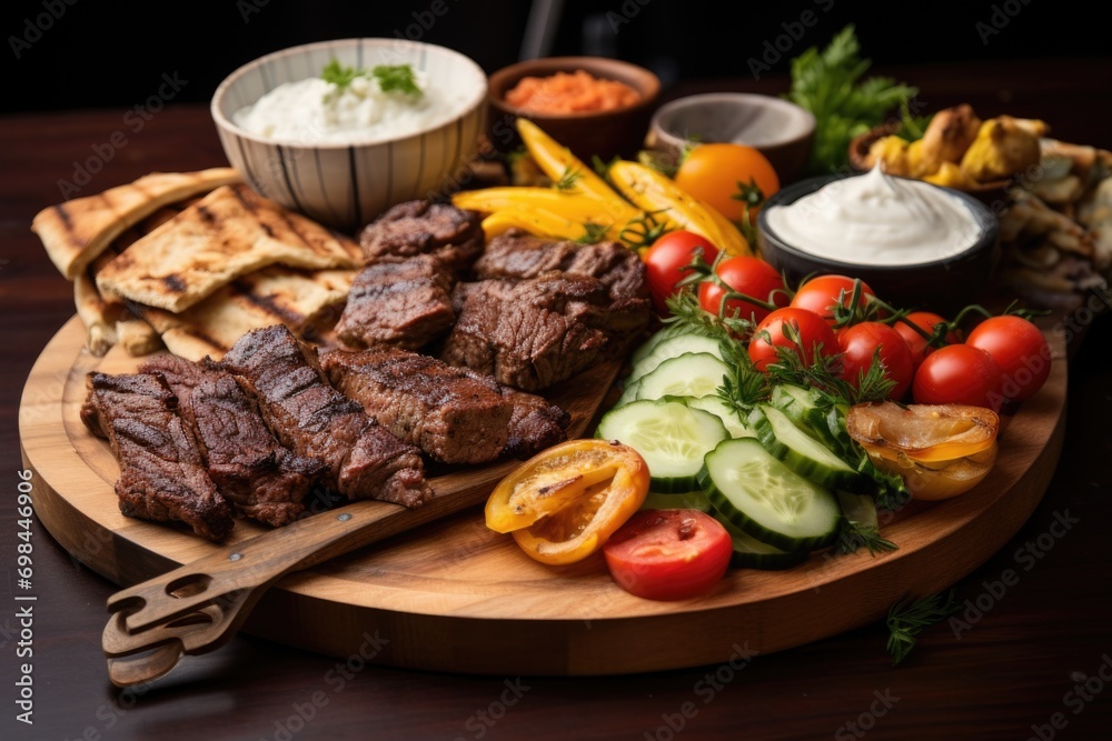 Grilled steak with French fries and tomatoes Grilled steak with French fries and tomatoes