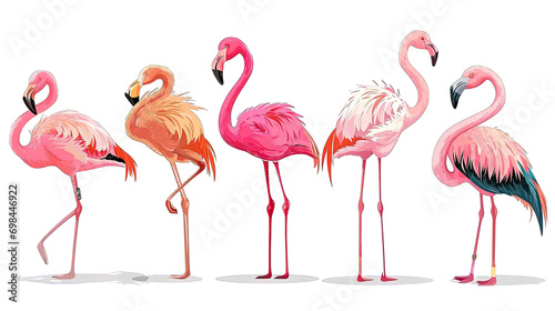 set flamingos illustration