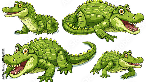Cute Cartoon Crocodile Set © Hungarian