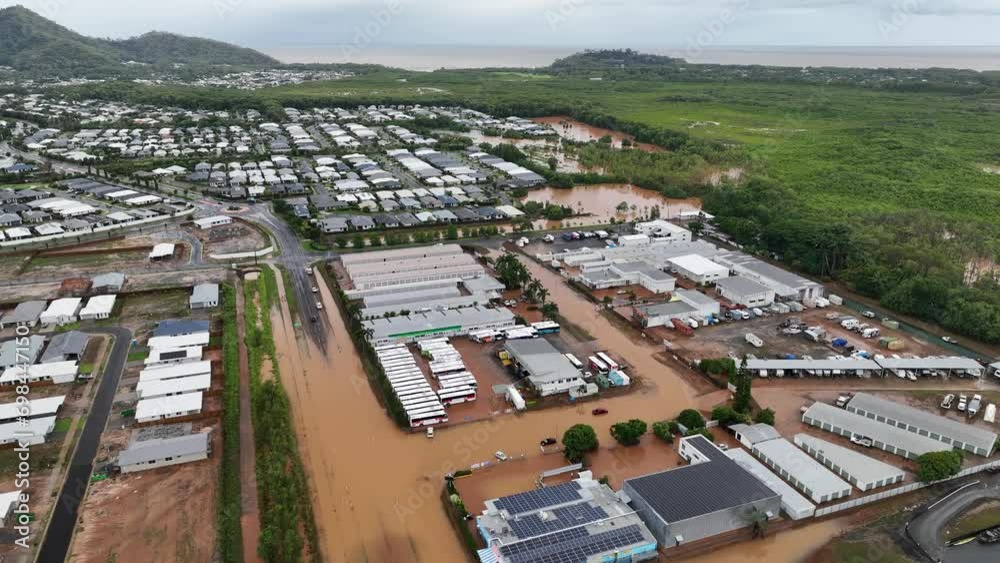 Flooding in the Northern Beaches of Cairns due to the rising waters of the Barron River and extreme rainfall after Cyclone Jasper, Queensland. Flooding in the Northern Beaches of Cairns due to the rising waters of the Barron River and extreme rainfall after Cyclone Jasper, Queensland.