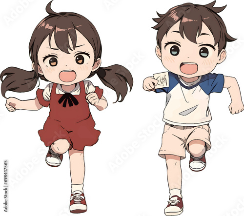 チケットを持って走る子供達