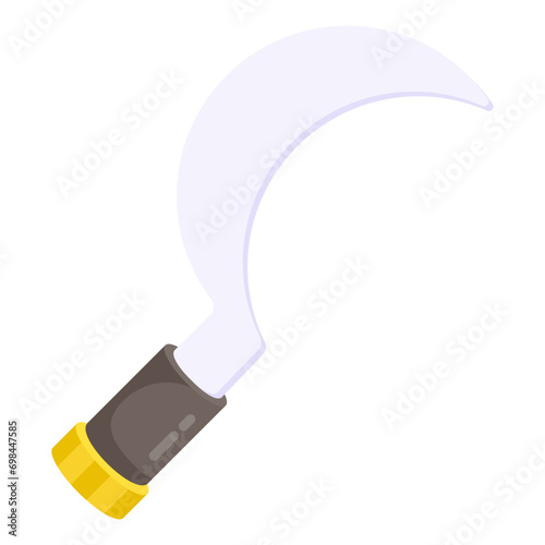 Conceptual flat design icon of sickle 

