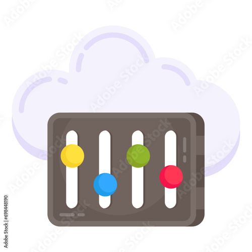 Editable design icon of cloud equalizer

