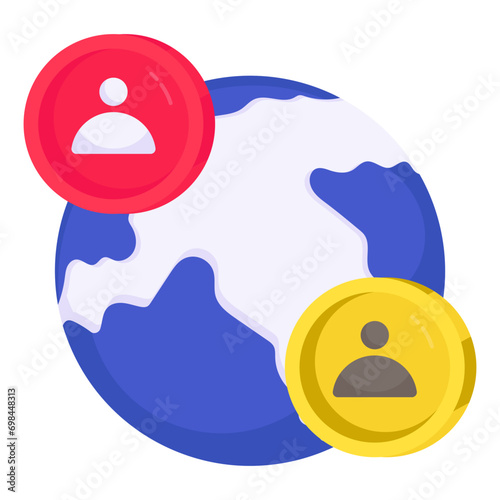 An icon design of global users 

