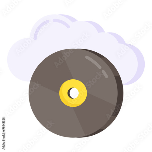 An icon design of cloud cd

