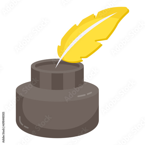 Editable design icon of inkpot 

