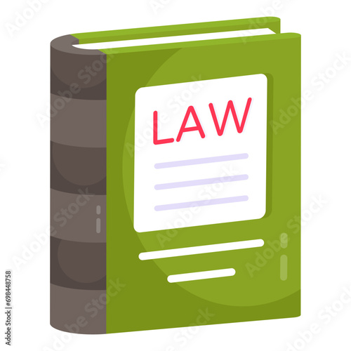 A flat design icon of law book 


