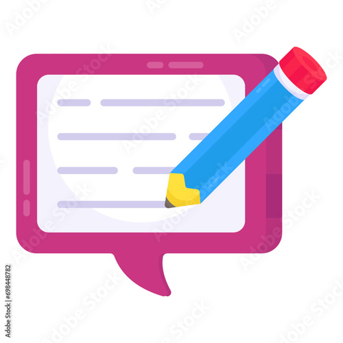 A creative design icon of edit comment 

