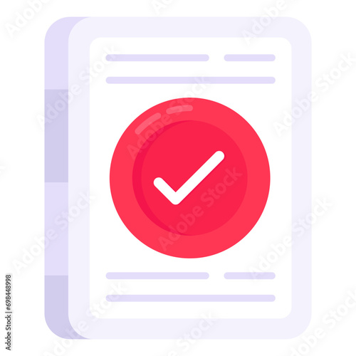 Modem design icon of verified file

