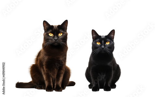 Auburn and Midnight Cat isolated on transparent Background