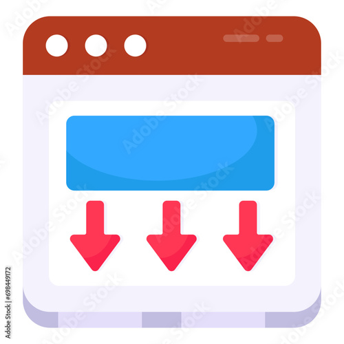 Conceptual flat design icon of web install 

