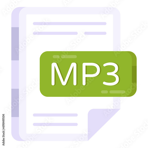 Editable design icon of mp3 file

