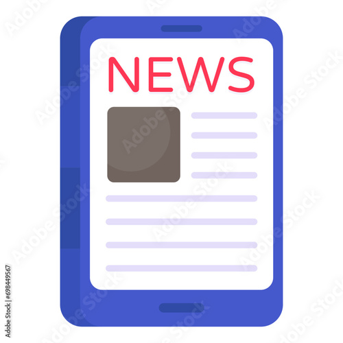 Trendy design icon of mobile news 

