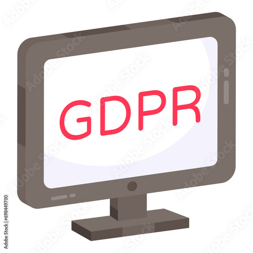 Conceptual flat design icon of gdpr

