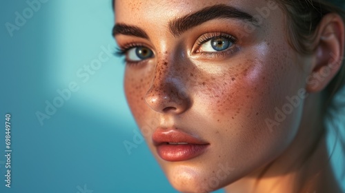 Radiant Female Portrait Showcasing Skincare Beauty and Wellness