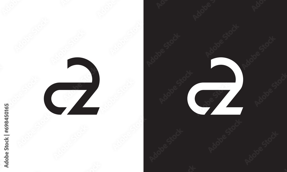 AZ logo, monogram unique logo, black and white logo, premium elegant logo, letter AZ Vector	
 - obrazy, fototapety, plakaty 