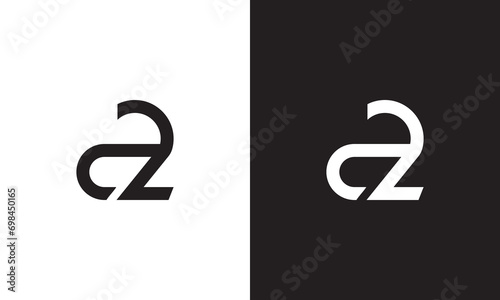 AZ logo, monogram unique logo, black and white logo, premium elegant logo, letter AZ Vector	
 photo