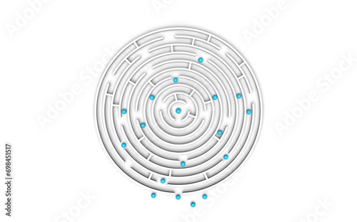 Business Blue spheres ball in a maze or labyrinth