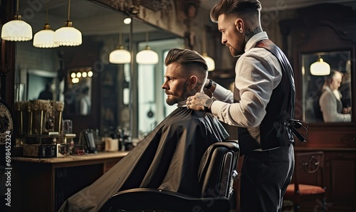 A Stylish Transformation: A Man's Haircut Journey at the Barber Shop