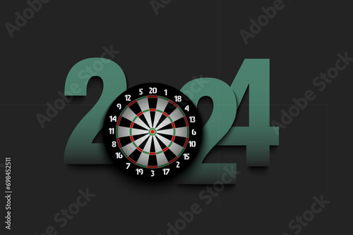 Happy New Year 2024 and dartboard