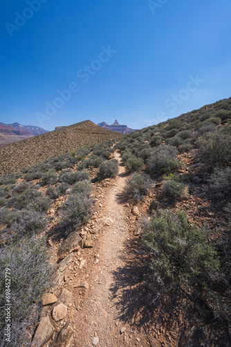 hiking the tonto trail in the grand canyon national park  arizona  usa