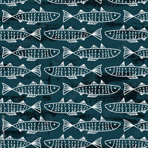 Underwater seamless pattern with fishes. Seamless pattern can be used for wallpapers, web page backgrounds