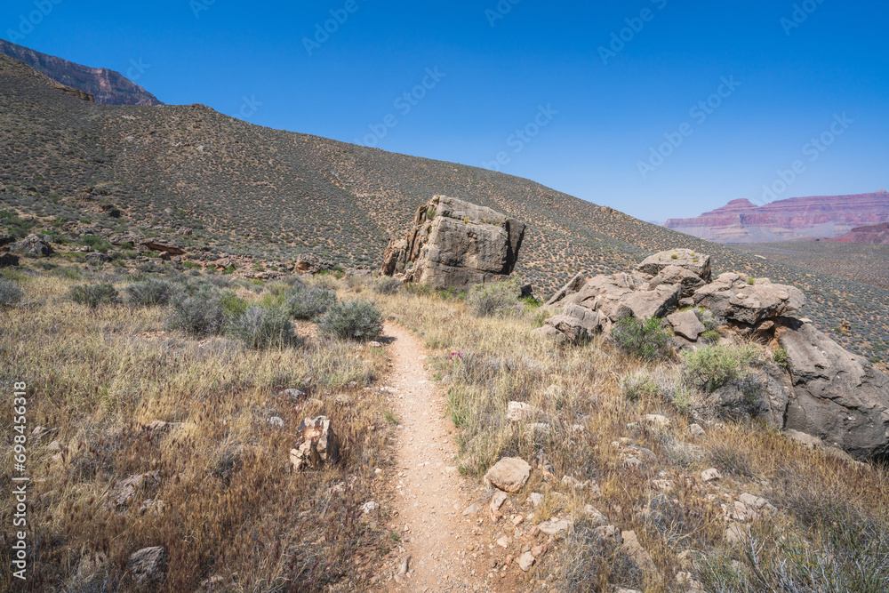 hiking the tonto trail in the grand canyon national park, arizona, usa