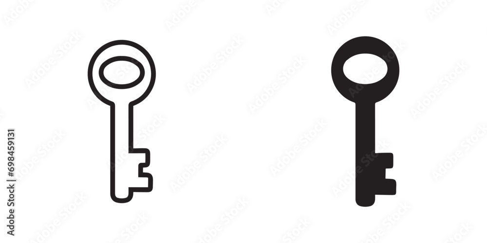 Key icon vector. Key logo design. Key vector icon illustration isolated on white background Key icon vector. Key logo design. Key vector icon illustration isolated on white background