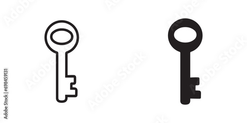 Key icon vector. Key logo design. Key vector icon illustration isolated on white background photo