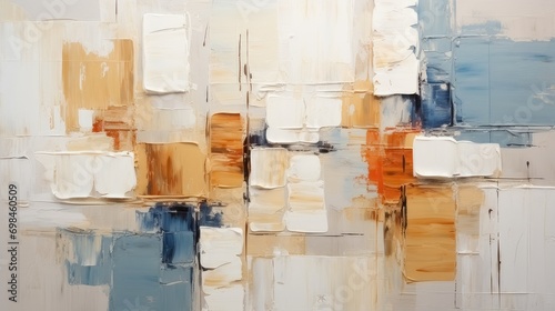 Abstract Oil Painting. Modern Surrealist Impressionism with Squares - Ideal Wall Decor Poster
