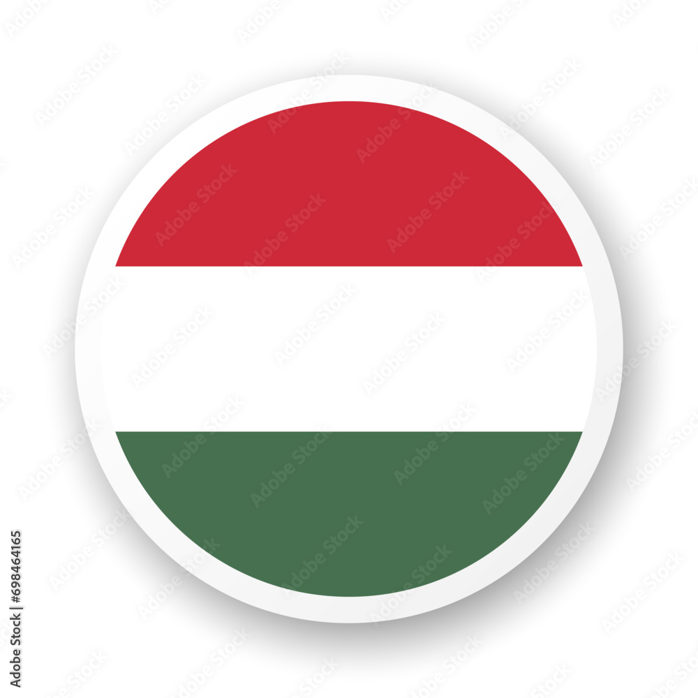 Hungary flag flat icon. Round vector element with shadow underneath. Best for mobile apps, UI and web design. Hungary flag flat icon. Round vector element with shadow underneath. Best for mobile apps, UI and web design.