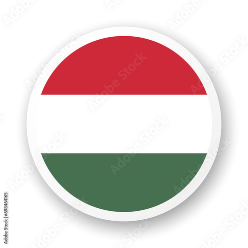 Free Download Hungary flag flat icon. Round vector element with shadow underneath. Best for mobile apps, UI and web design. - GFXLoad