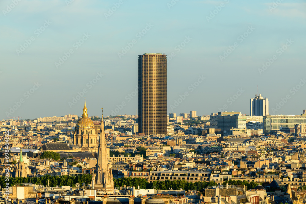 The American Cathedral, Les Invalides and the Montparnasse tower , in Europe, France, Ile de France, Paris, in summer, on a sunny day.