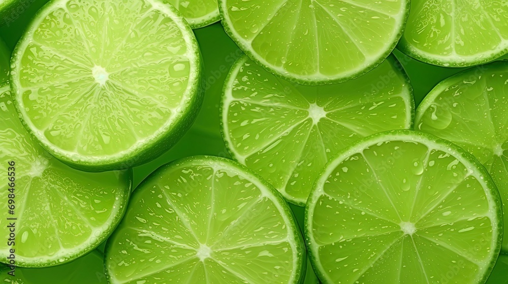 Pattern made of sour fresh green lime